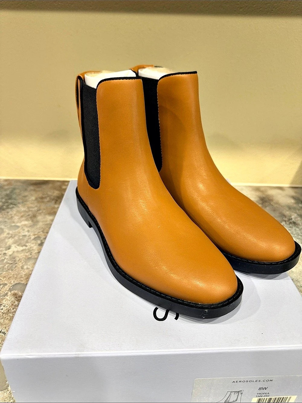 Aerosoles TROPEA Chelsea Ankle Boots Brown US 8W NWT